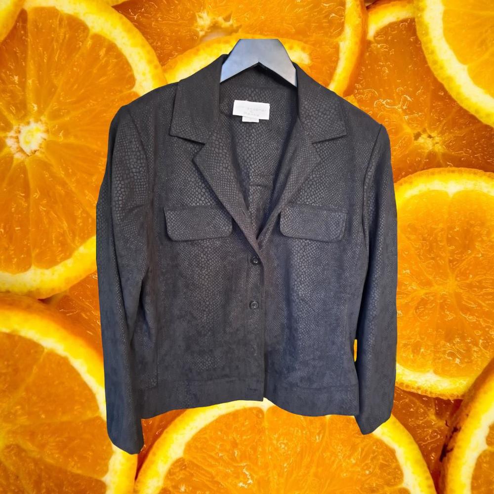Christopher & Banks Black Snakeskin Design Blazer Size Small